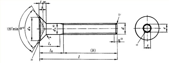 國(guó)標(biāo)號(hào)gb/70.3-2000內(nèi)六角沉頭螺絲，